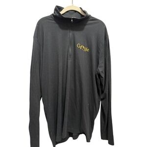 Google Michigan Mens‎ XL Quarter Zip Pullover Black LS Tri-Blend Mock Neck Shirt